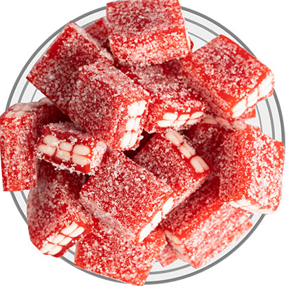 Strawberry And Creme filled Licorice Bricks